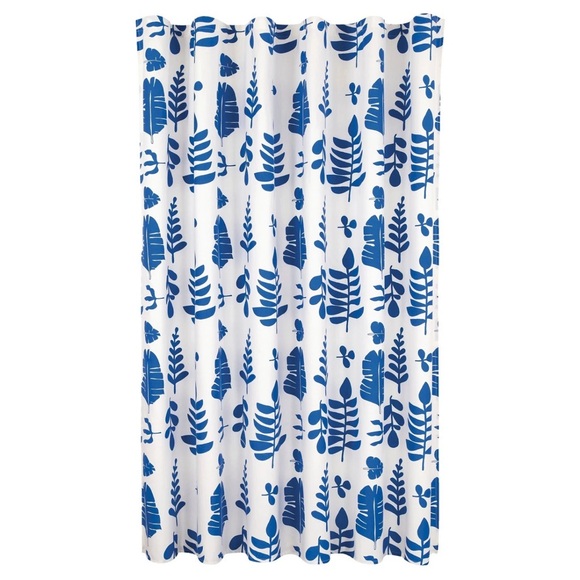 NWOT! Room Essentials Blue Leaves Fabric Shower Curtain, TARGET 72x72 - Picture 1 of 5
